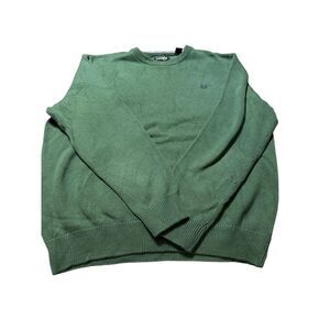 Chaps Sweater Men's XL Green Knit Crew Neck‎ Long Sleeve Embroidered Logo